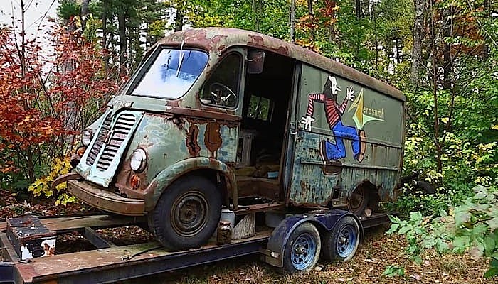 Aerosmith van in woods