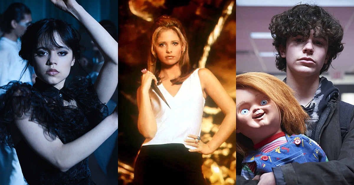 wednesday, buffy, chucky
