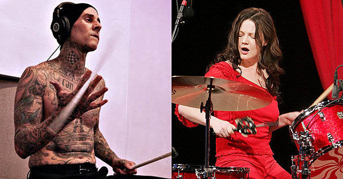 best punk drummers 2000s travis barker meg white