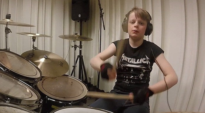 Kid drummer plays Metallica discography