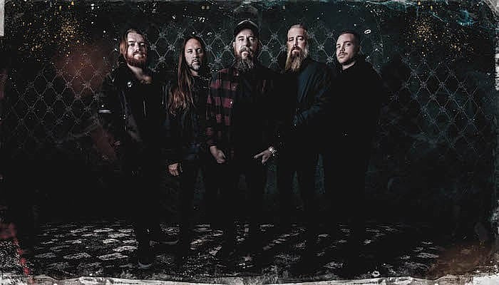 in flames