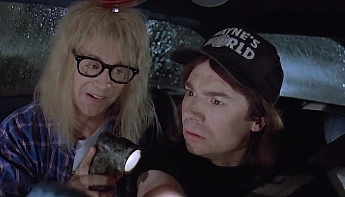 Wayne's World 2 Jurassic Park scene