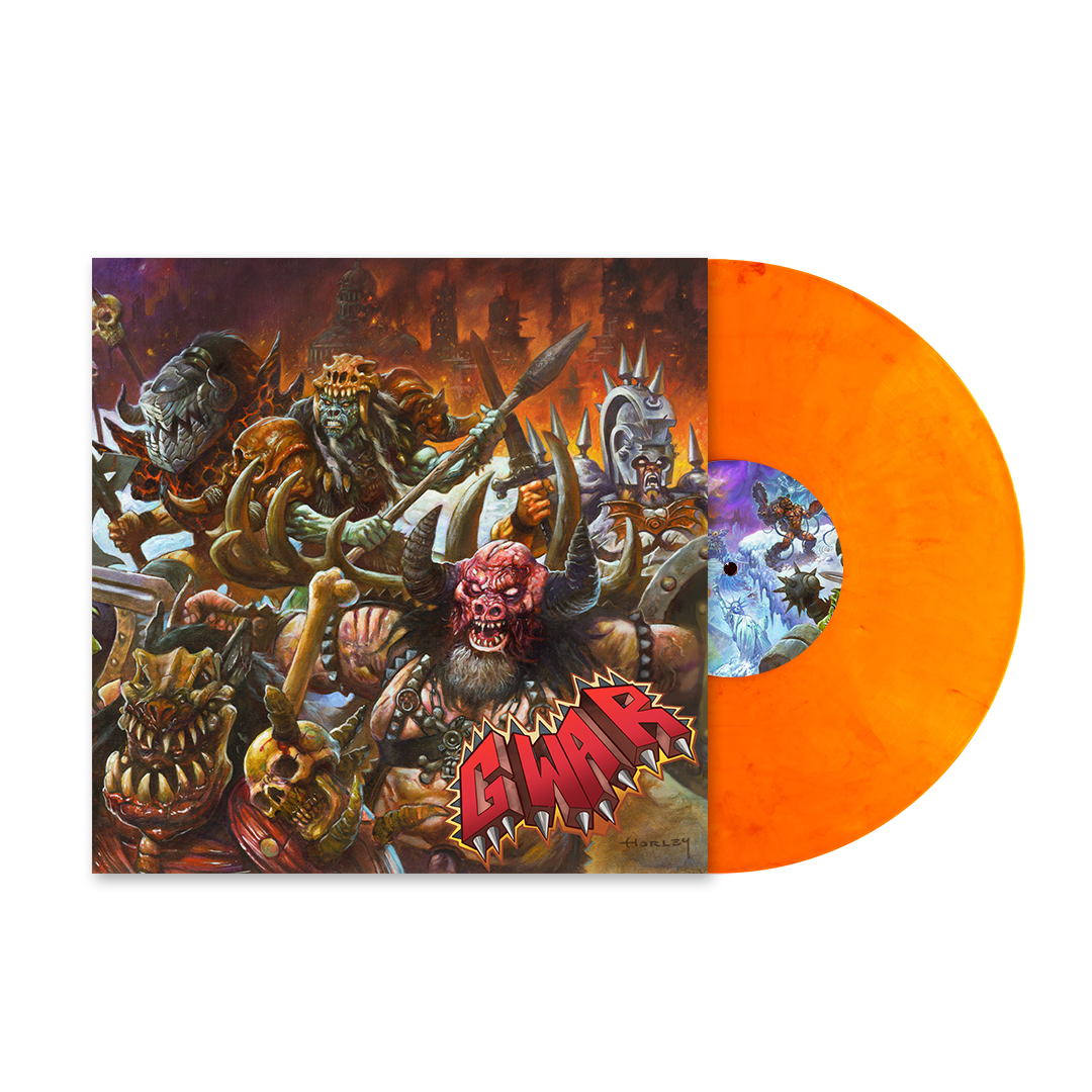 GWAR 'THE NEW DARK AGES' LP (Sunbolt Orange Vinyl) + BLOTHAR THE BESERKER BOBBLEHEAD