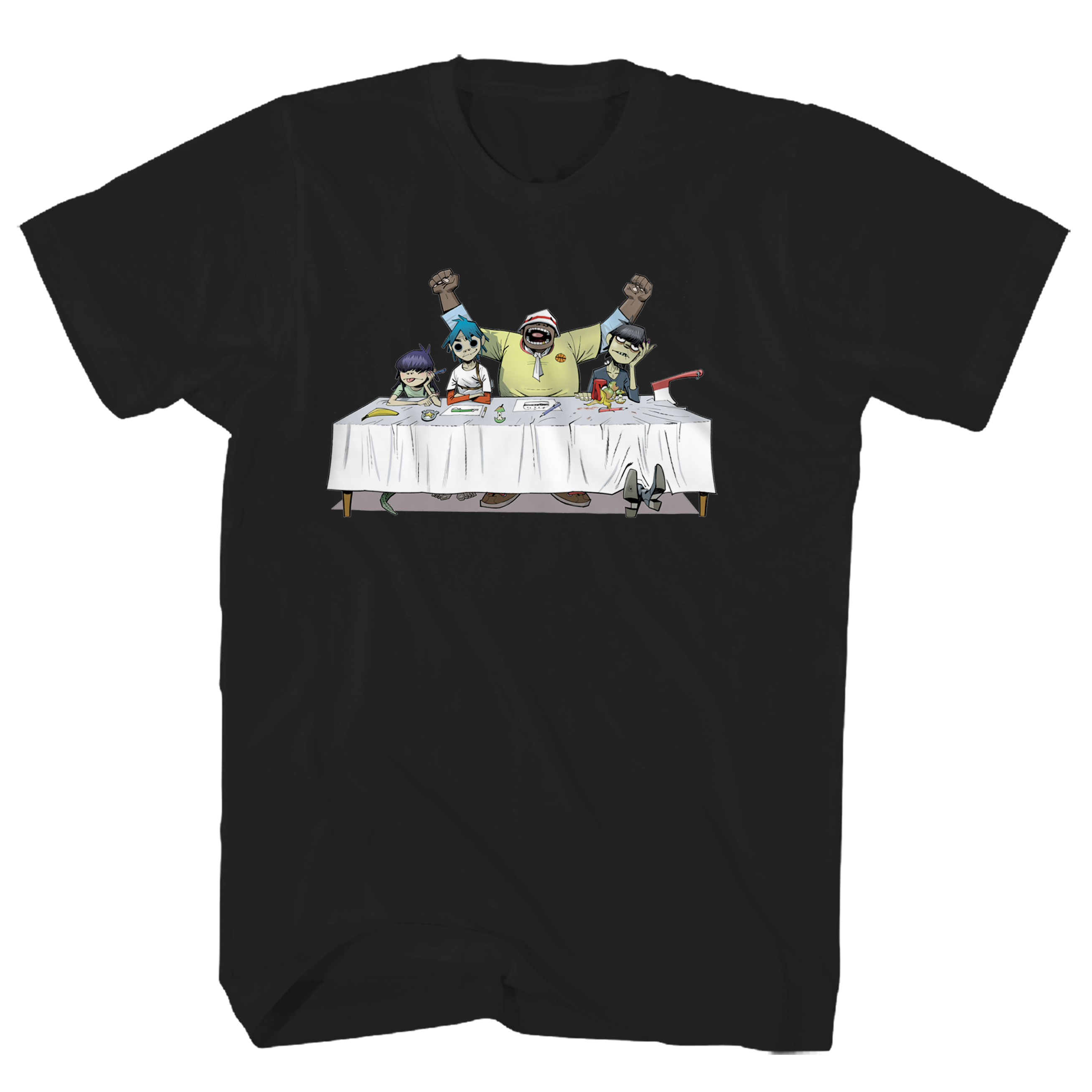 GORILLAZ DINNER TABLE BLACK T-SHIRT