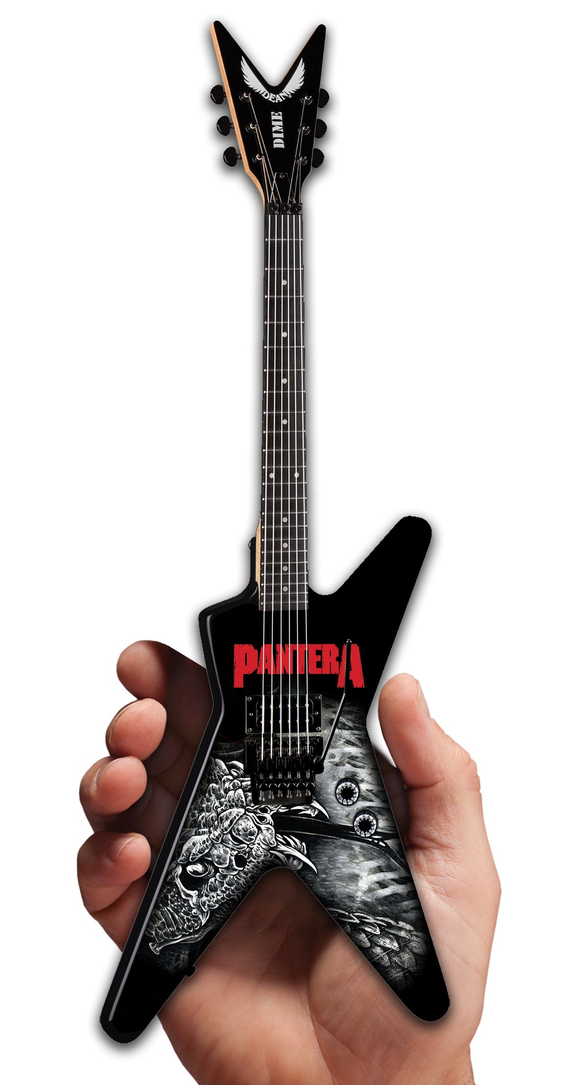 PANTERA - DEAN DIMEBAG - THE GREAT SOUTHERN TRENDKILL B&W MINI GUITAR ' 150 MADE