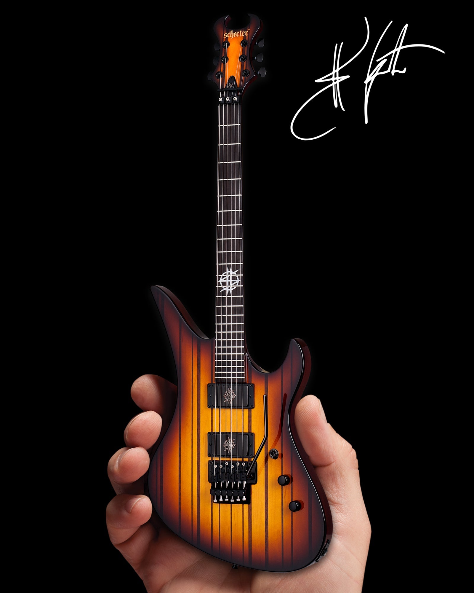 OFFICIALLY LICENSED SYNYSTER GATES FR USA SIGNATURE SCHECTER MINI GUITAR FROM AVENGED SEVENFOLD