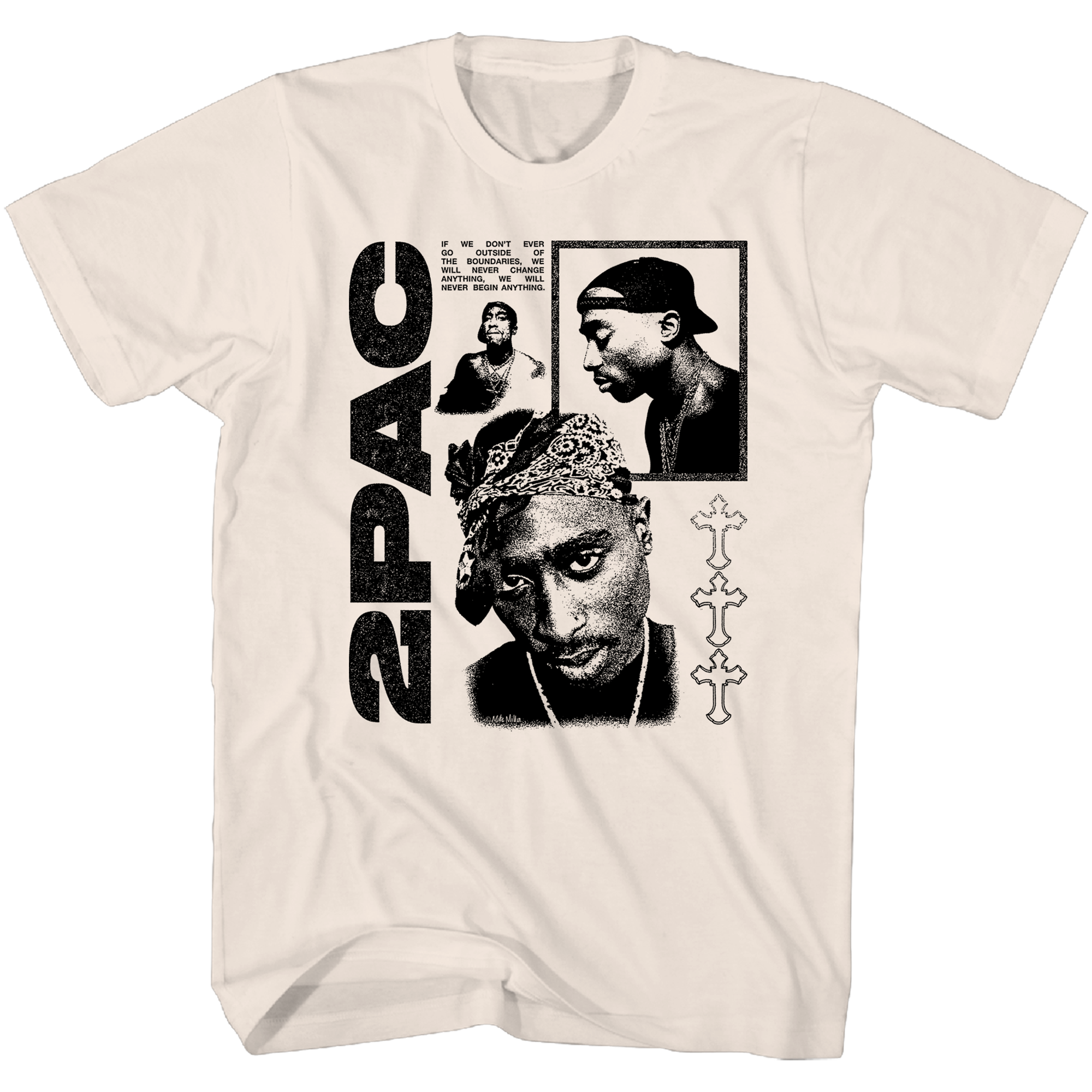 TUPAC TAN PHOTOS LOGO T-SHIRT