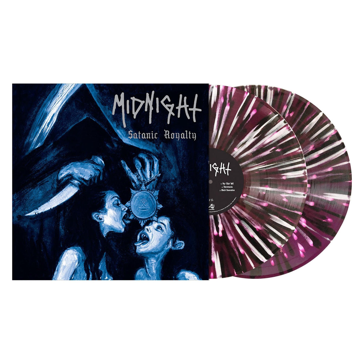 MIDNIGHT 'SATANIC ROYALTY' 2LP (Transparent Deep Purple w/Black & White Splatter Vinyl)