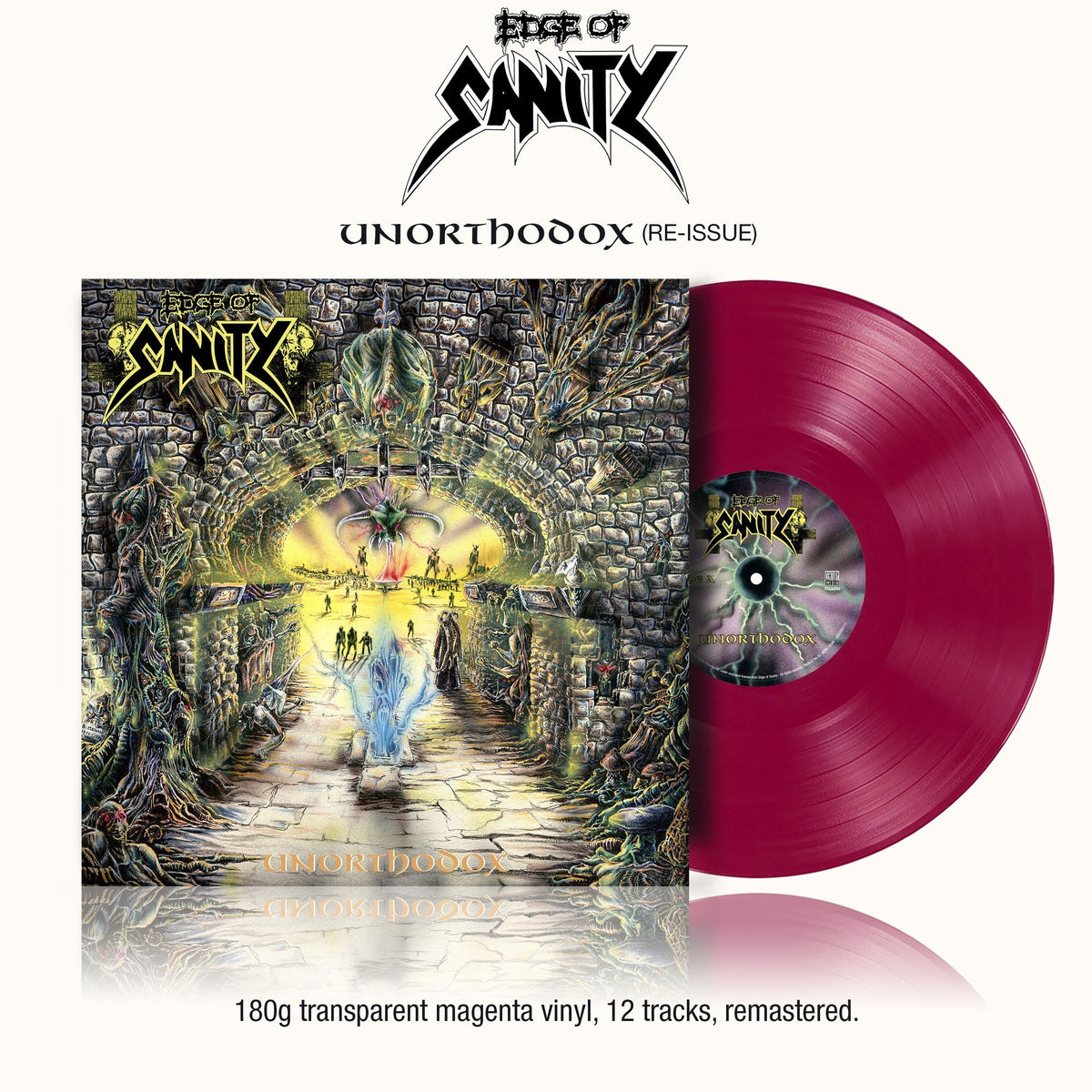 EDGE OF SANITY 'UNORTHODOX' LP (Reissue, Transparent Magenta Vinyl)