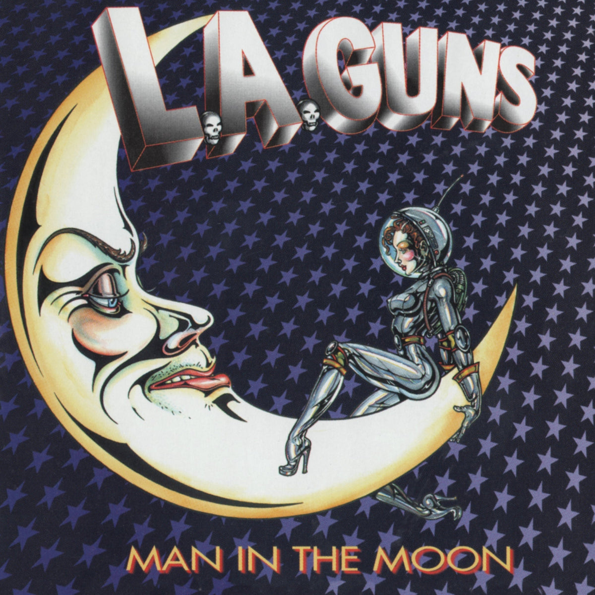 L.A. GUNS 'MAN IN THE MOON' LP (25th Anniversary, Solar Flare Hand Poured Effect Vinyl)