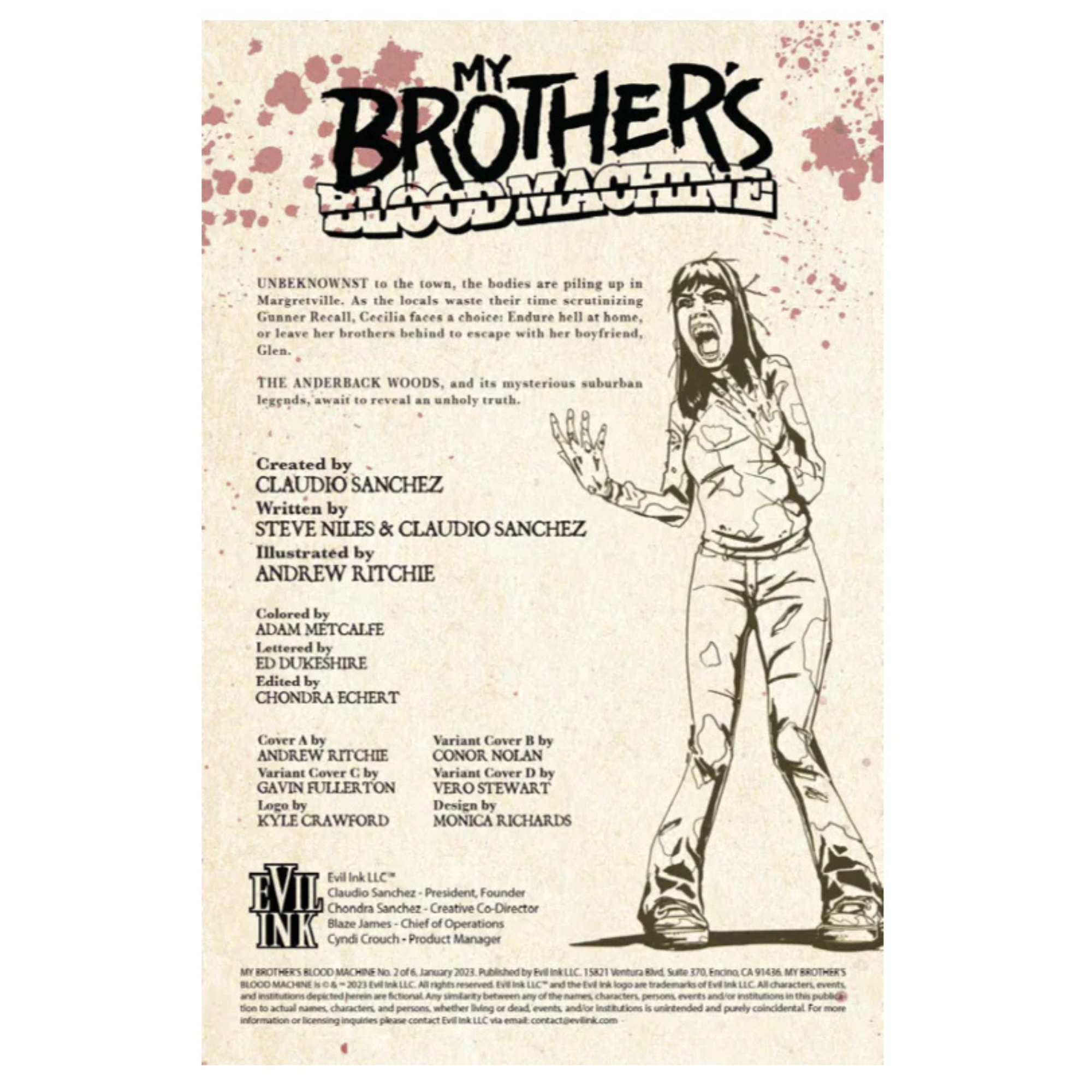 MY BROTHER’S BLOOD MACHINE by CLAUDIO SANCHEZ - COMIC BOOK ISSUE 4 OF 6 (EXCLUSIVE COVER)