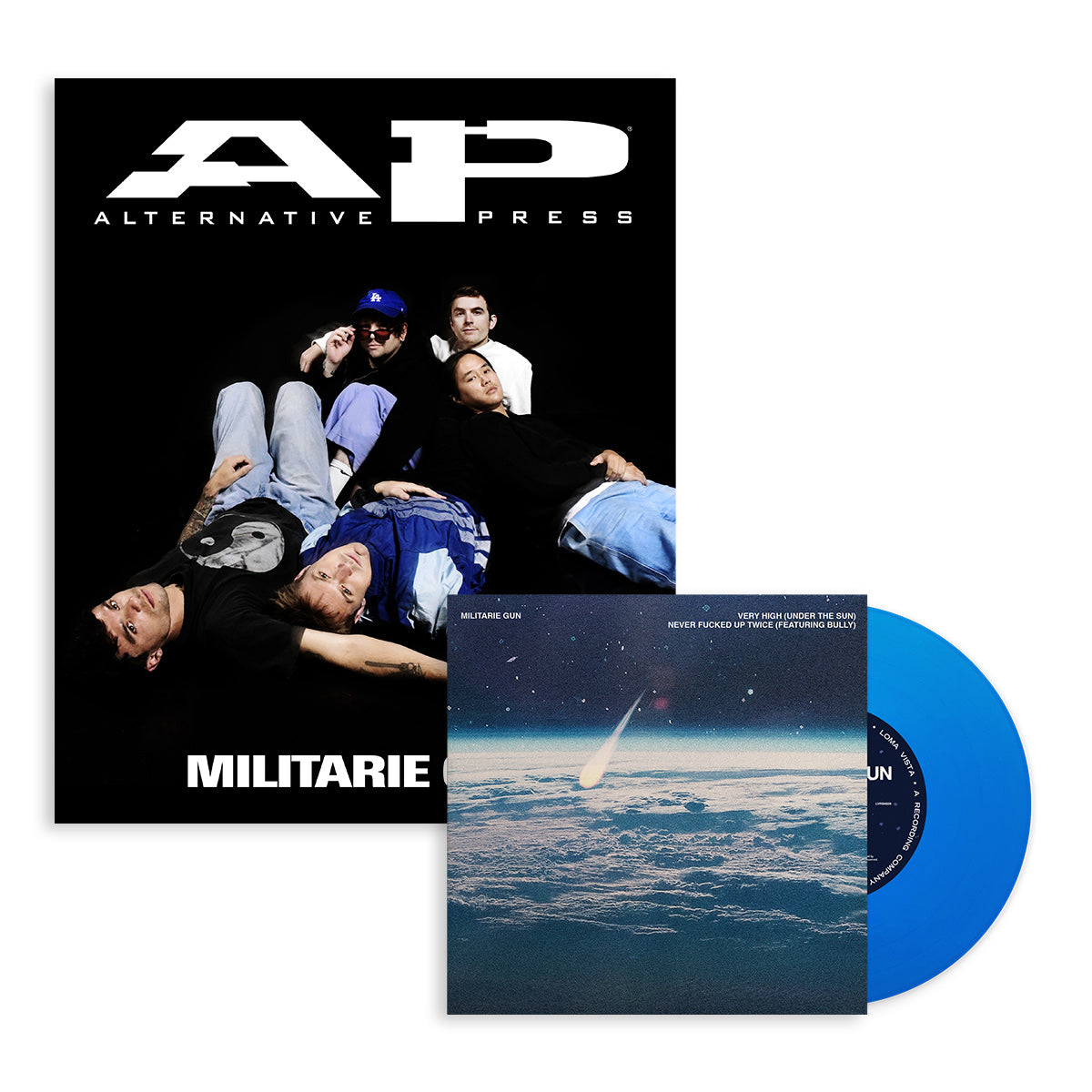 ALTERNATIVE PRESS WINTER 2023 ISSUE FEATURING MILITARIE GUN + 'MILITARE GUN' 7" (Limited Edition – Only 500 made, Blue Transparent vinyl)