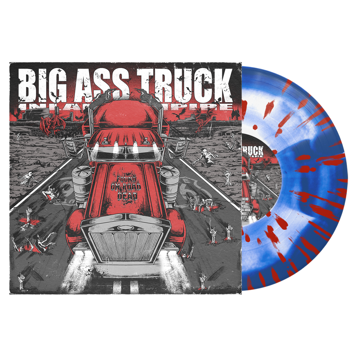 BIG ASS TRUCK ‘FOUND ON ROAD DEAD’ EP (Blue & White Sunburst w/ Red Splatter Vinyl 10")