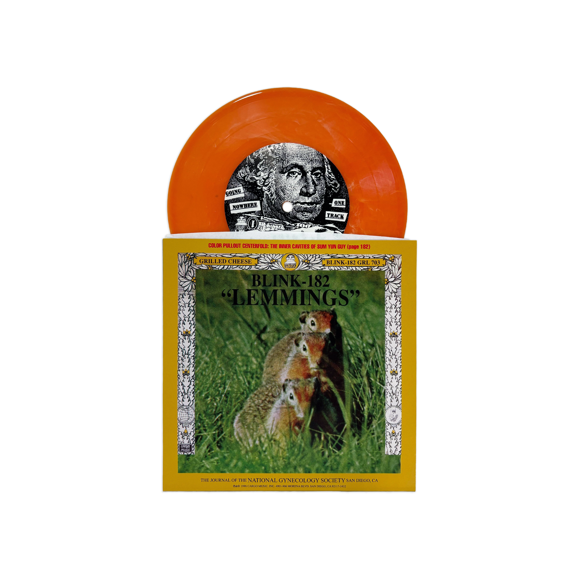 BLINK 182/SWINDLE ‘LEMMINGS SPLIT’ 7” (Exclusive – Limited to 250, Orange Swirl Vinyl)