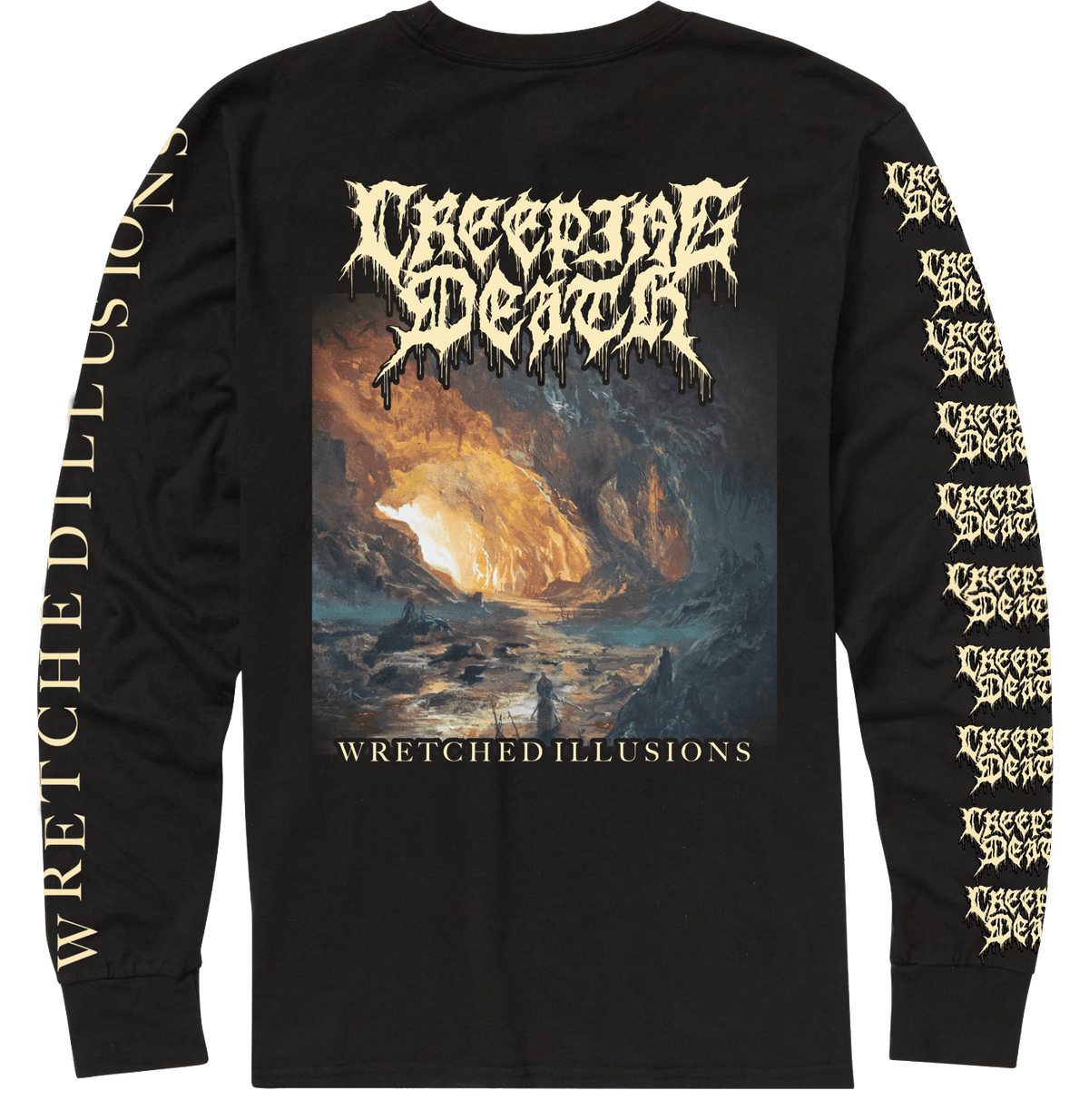 CREEPING DEATH WRETCHED ILLUSIONS ALBUM ART LONG SLEEVE