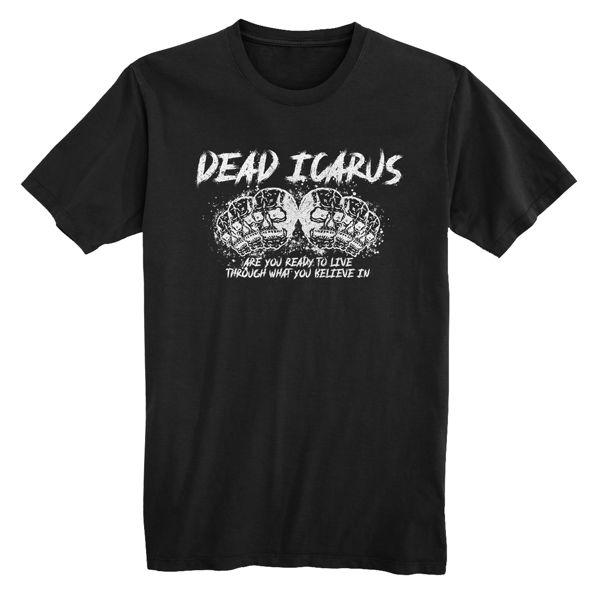DEAD ICARUS READY TO LIVE BLACK T-SHIRT
