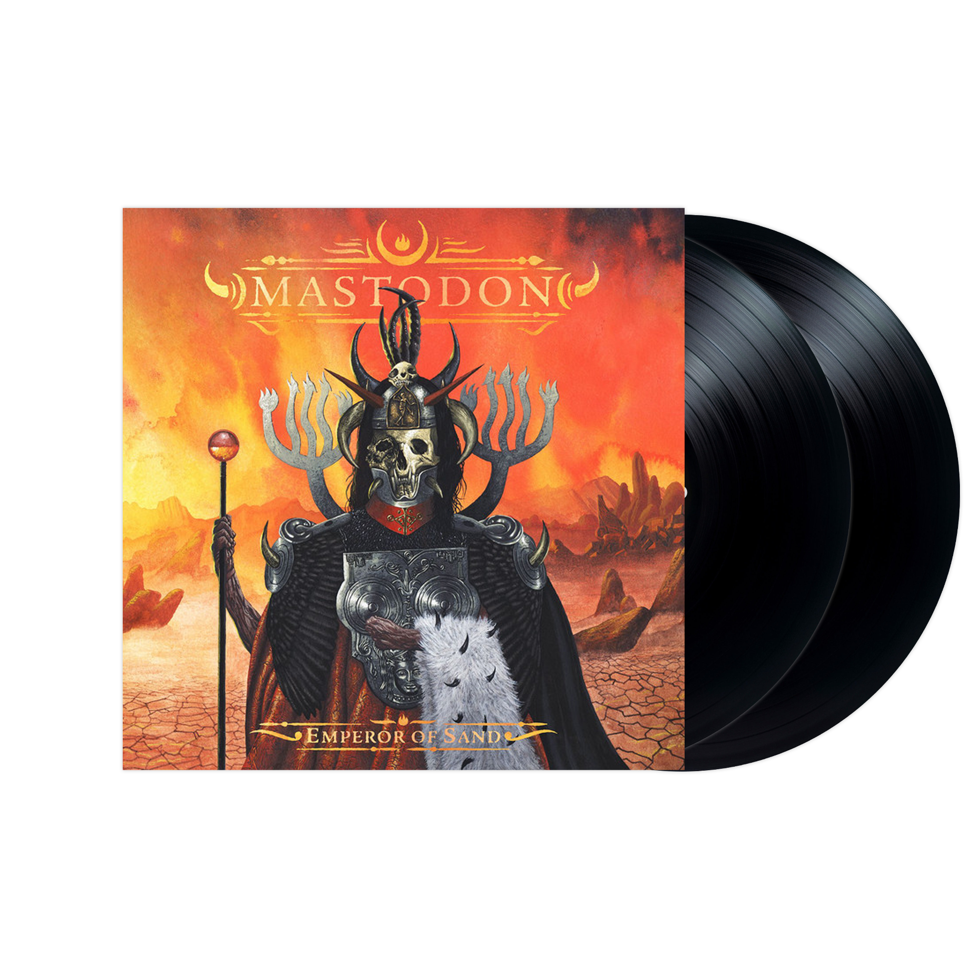 MASTODON 'EMPEROR OF SAND' 2LP (Black Vinyl) w/ SIGNED 12"x12" PAUL ROMANO PRINT