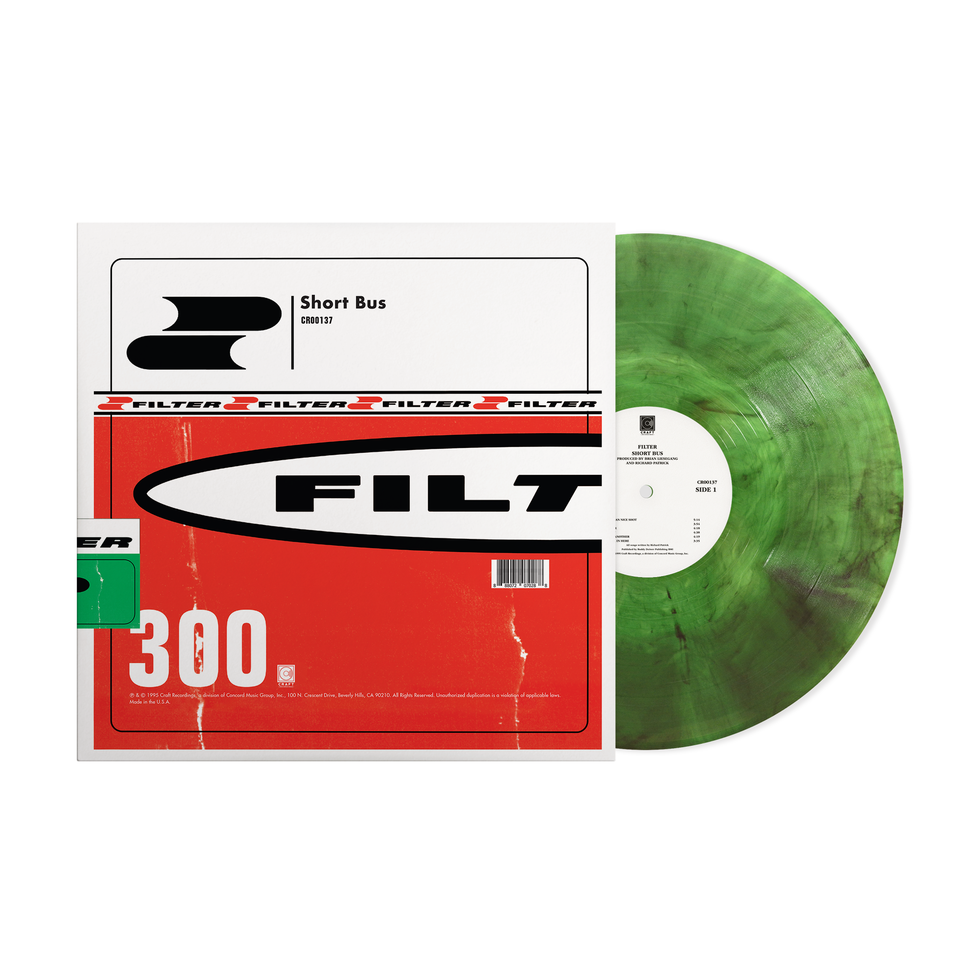 FILTER 'SHORT BUS' 30TH ANNIVERSARY EDITION LP (Limited Edition — Only 500 Made, Green Smoke Vinyl)