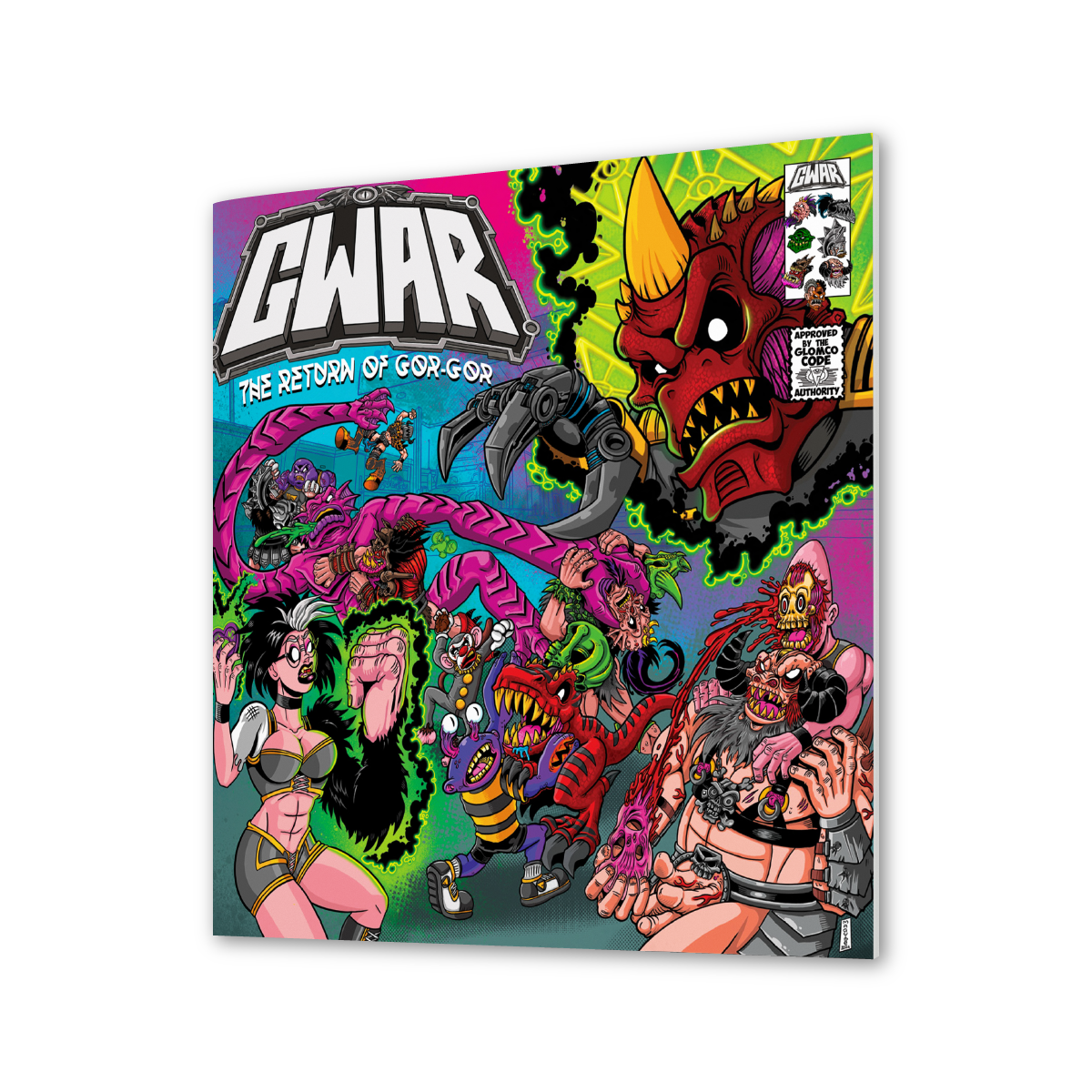 GWAR: 'THE RETURN OF GOR GOR' SIGNED PLATINUM EDITION COMIC BOOK + 'THE RETURN OF GOR GOR' LP (Limited Edition, Fruit Punch Vinyl)