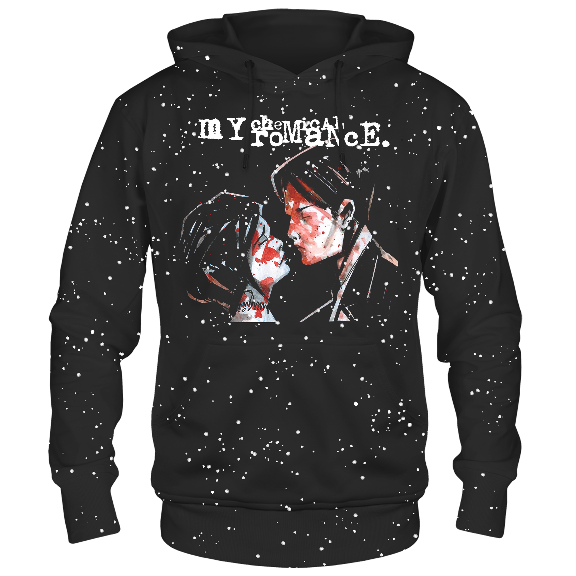 MY CHEMICAL ROMANCE REVENGE COVER SPLATTER BLACK FLEECE HOODIE