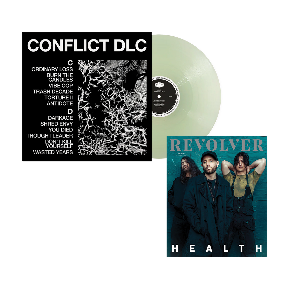 HEALTH'CONFLICT DLC' LP (Exclusive ' Limited to 400, Coke Bottle Clear Vinyl) + REVOLVER WINTER ISSUE