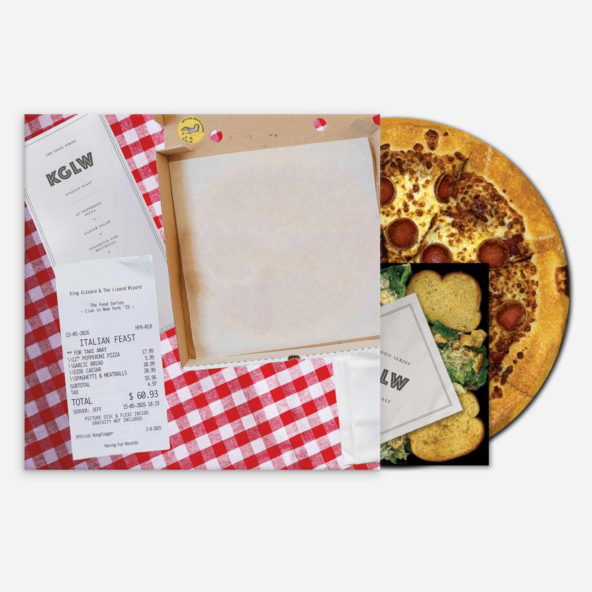 KING GIZZARD & THE LIZARD WIZARD 'ITALIAN FEAST' LP (Deluxe, Pizza & Spaghetti + Meatballs Picture Disc, Caesar Salad flexi 7" Vinyl)