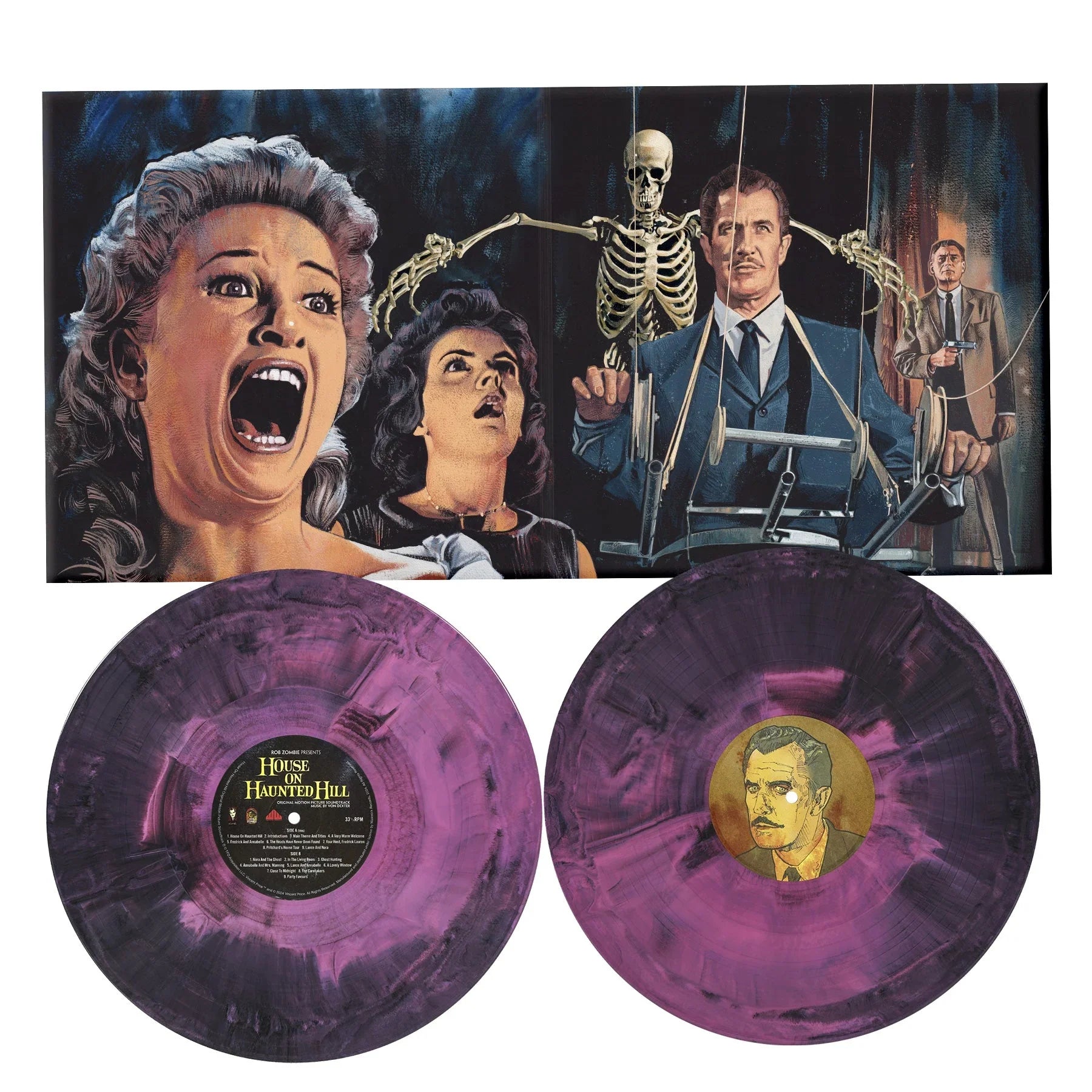 ROB ZOMBIE PRESENTS HOUSE ON HAUNTED HILL SOUNDTRACK 2LP (Pink & Black Hand Poured Color Vinyl)