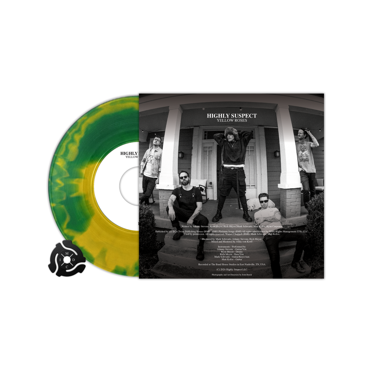 HIGHLY SUSPECT'YELLOW ROSES' 7" (Exclusive, Evergreen & Yellow Canary A-Side/B-Side Vinyl)