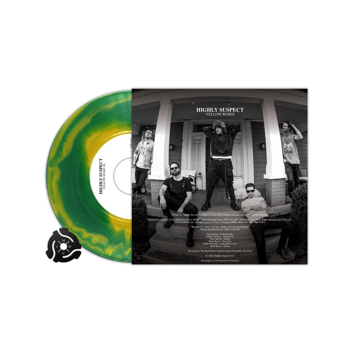 HIGHLY SUSPECT'YELLOW ROSES' 7" (Exclusive, Evergreen & Yellow Canary A-Side/B-Side Vinyl)