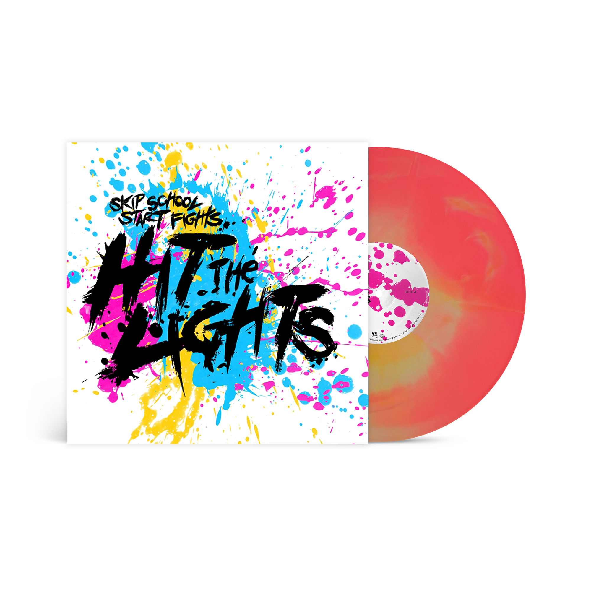 HIT THE LIGHTS ‘SKIP SCHOOL, START FIGHTS’ LP (Limited Edition – Only 300 Made, White, Yellow & Pink Starburst Vinyl)