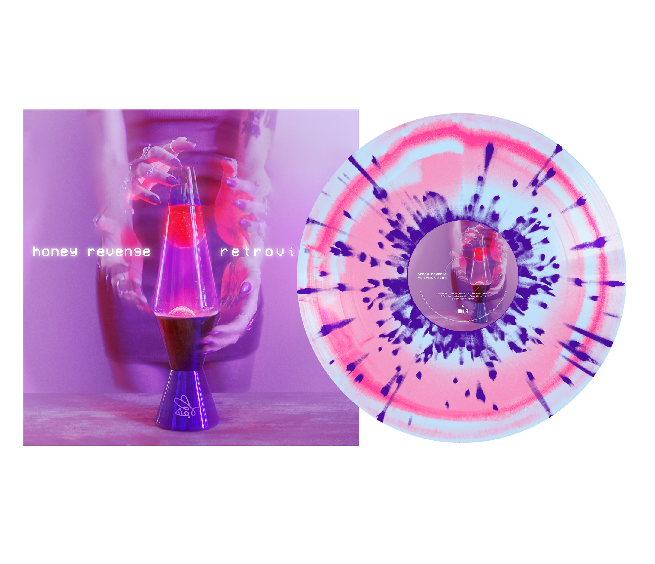 HONEY REVENGE ‘RETROVISION’ LP (Limited Edition – Only 400 Made, Cotton Candy Splatter Vinyl)