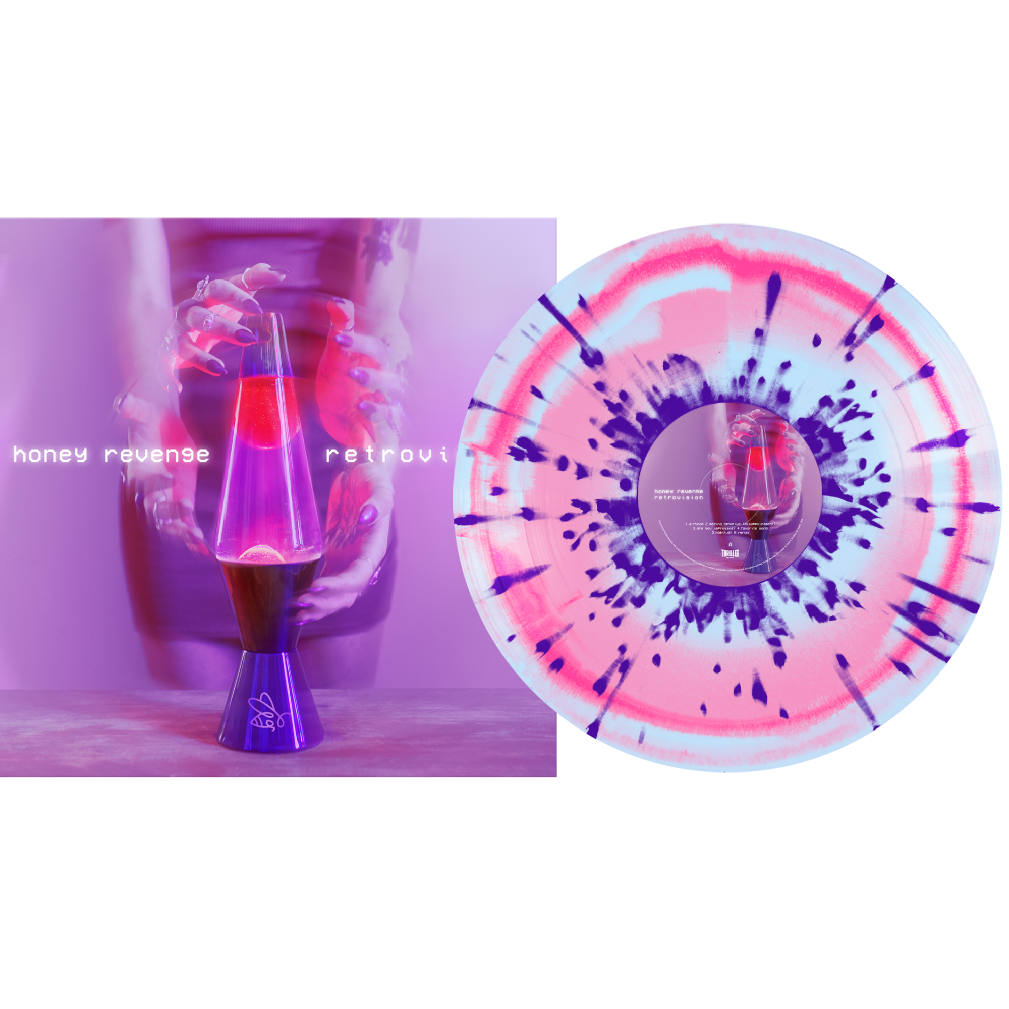 HONEY REVENGE ‘RETROVISION’ LP (Limited Edition – Only 400 Made, Cotton Candy Splatter Vinyl)