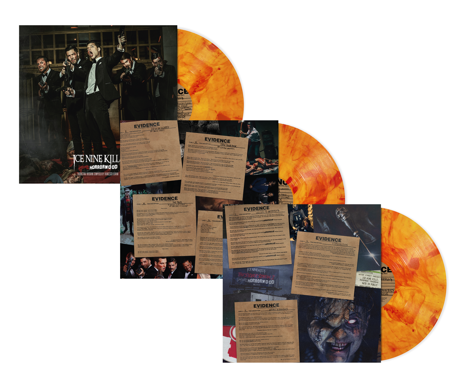 ICE NINE KILLS 'WELCOME TO HORRORWOOD: UNDER FIRE' 3LP BOX SET (Orange & Red Splatter Vinyl)
