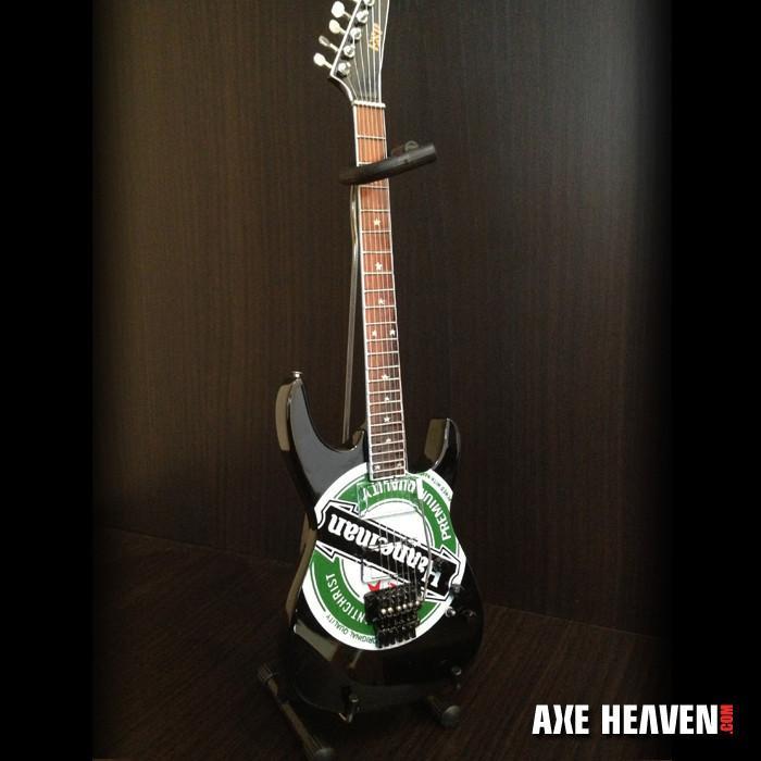 SLAYER - JEFF HANNEMAN - GREEN HEINEKEN LOGO MINI GUITAR