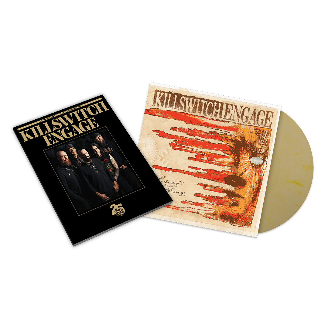KILLSWITCH ENGAGE'ALIVE OR JUST BREATHING' LP (Limited Edition ' Only 500 Made, Lemon Ice Cream Vinyl) + "BAND COVER" SPECIAL COLLECTOR'S EDITION DELUXE MAGAZINE