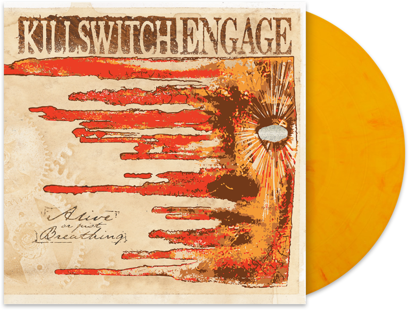 KILLSWITCH ENGAGE'ALIVE OR JUST BREATHING' LP (Limited Edition ' Only 500 Made, Yellow Flame Vinyl) + "BAND COVER" SPECIAL COLLECTOR'S EDITION DELUXE MAGAZINE