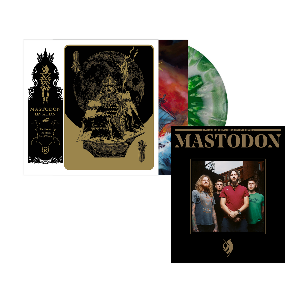 MASTODON'LEVIATHAN' LP w/ SIGNED 12"x12" PAUL ROMANO PRINT & COLLECTORS EDITION MAGAZINE