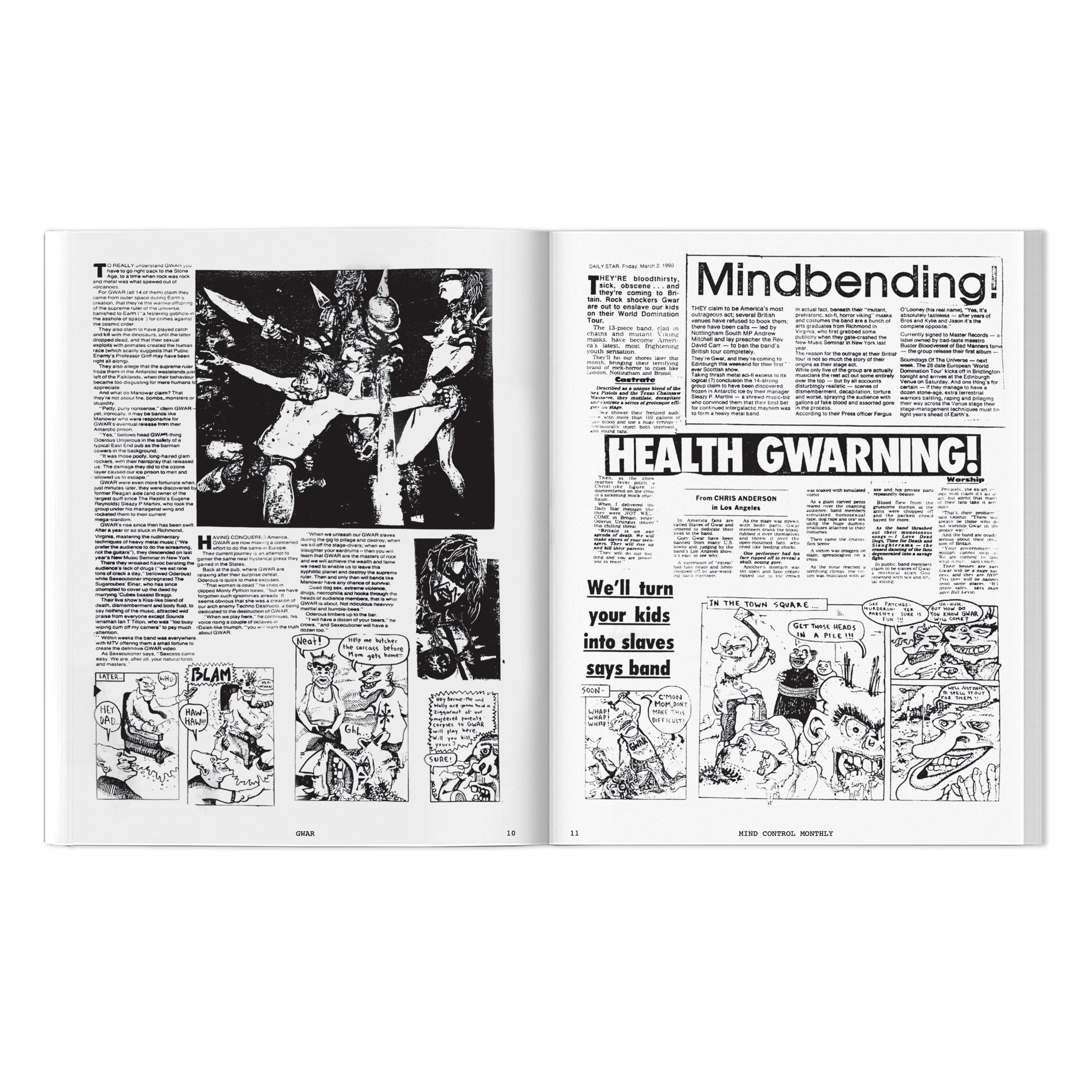 GWAR X BEYOND THE STREETS "MIND CONTROL MONTHLY" BOOK