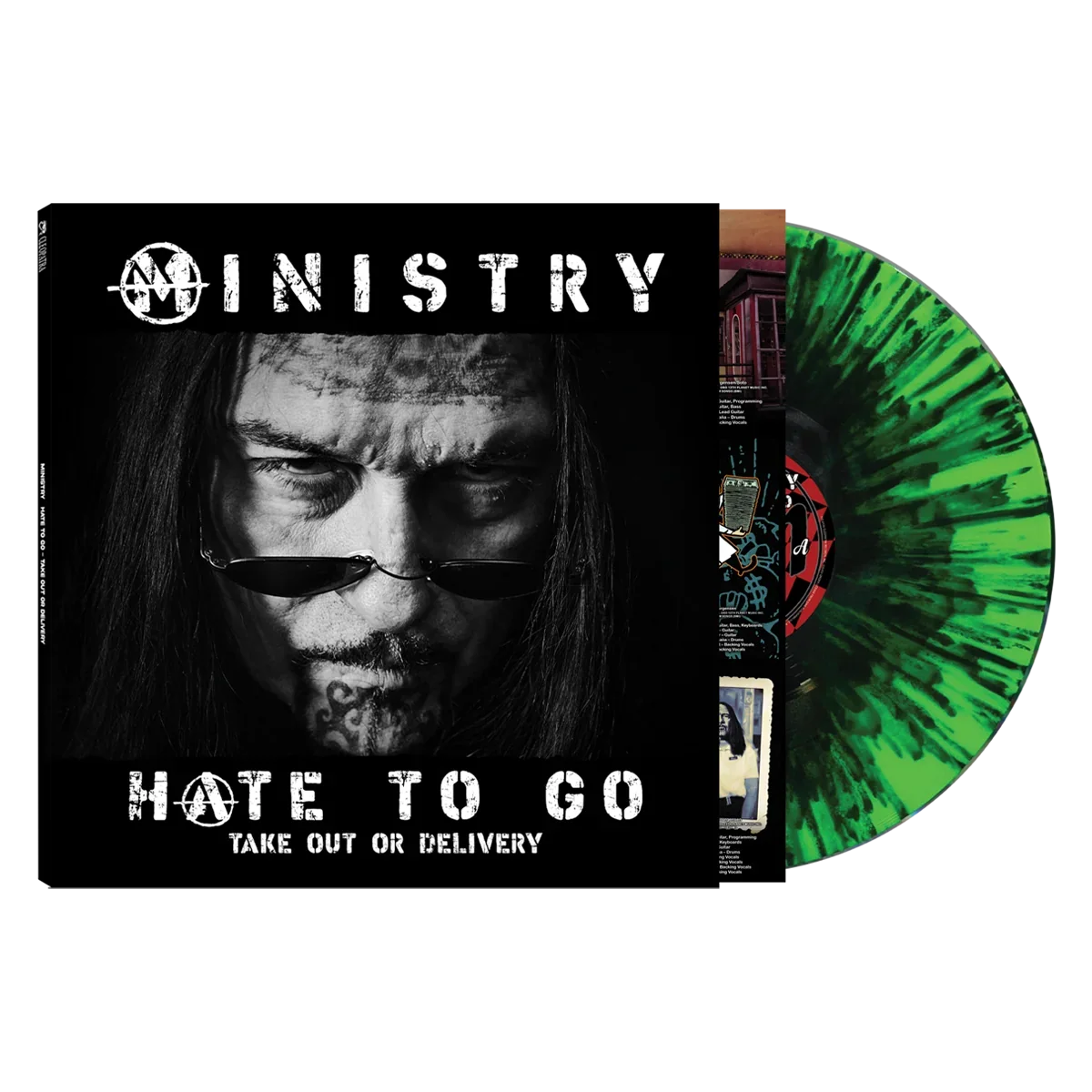 MINISTRY 'HATE TO GO - TAKE OUT OR DELIVERY' LP (Limited Edition, Black/Green Splatter Vinyl)