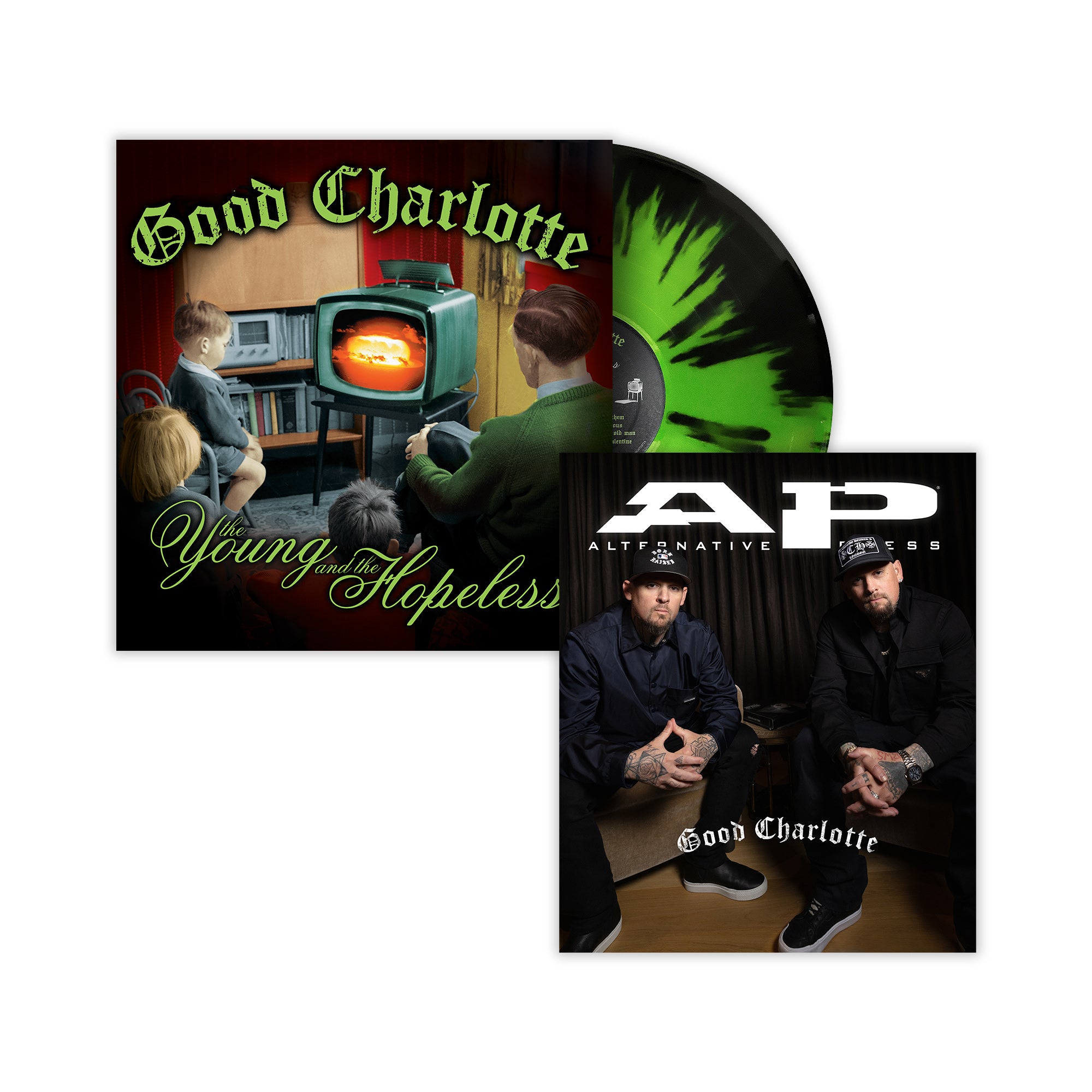 ALTERNATIVE PRESS 2023 FALL ISSUE FEATURING GOOD CHARLOTTE + 'THE YOUNG AND THE HOPELESS' LP (Limited Edition – Only 500 made, Black w/ Lime Green Splatter Vinyl)