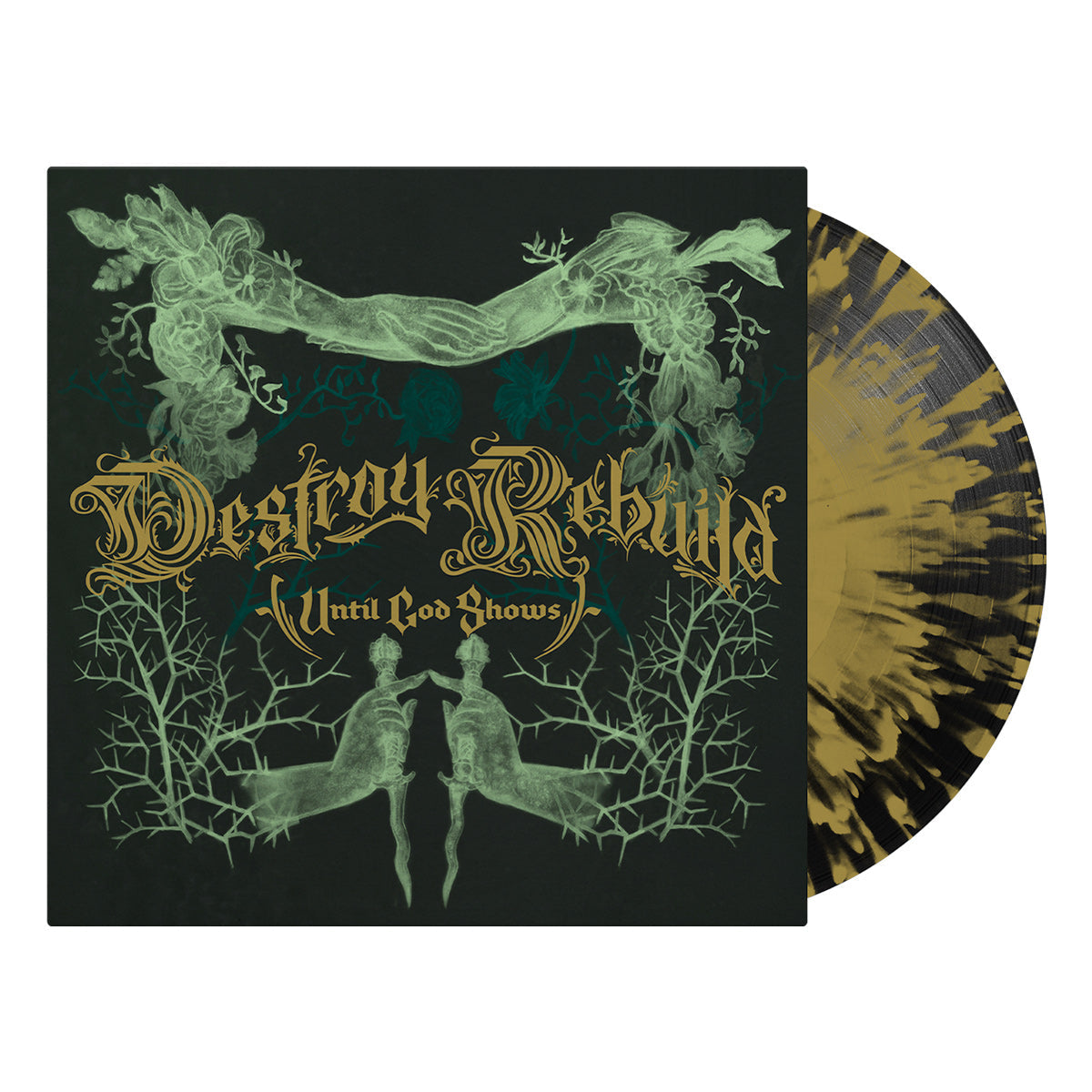 D.R.U.G.S. 'DESTROY REBUILD' LIMITED-EDITION BLACK BASE WITH GOLD SPLATTER LP ' ONLY 350 MADE