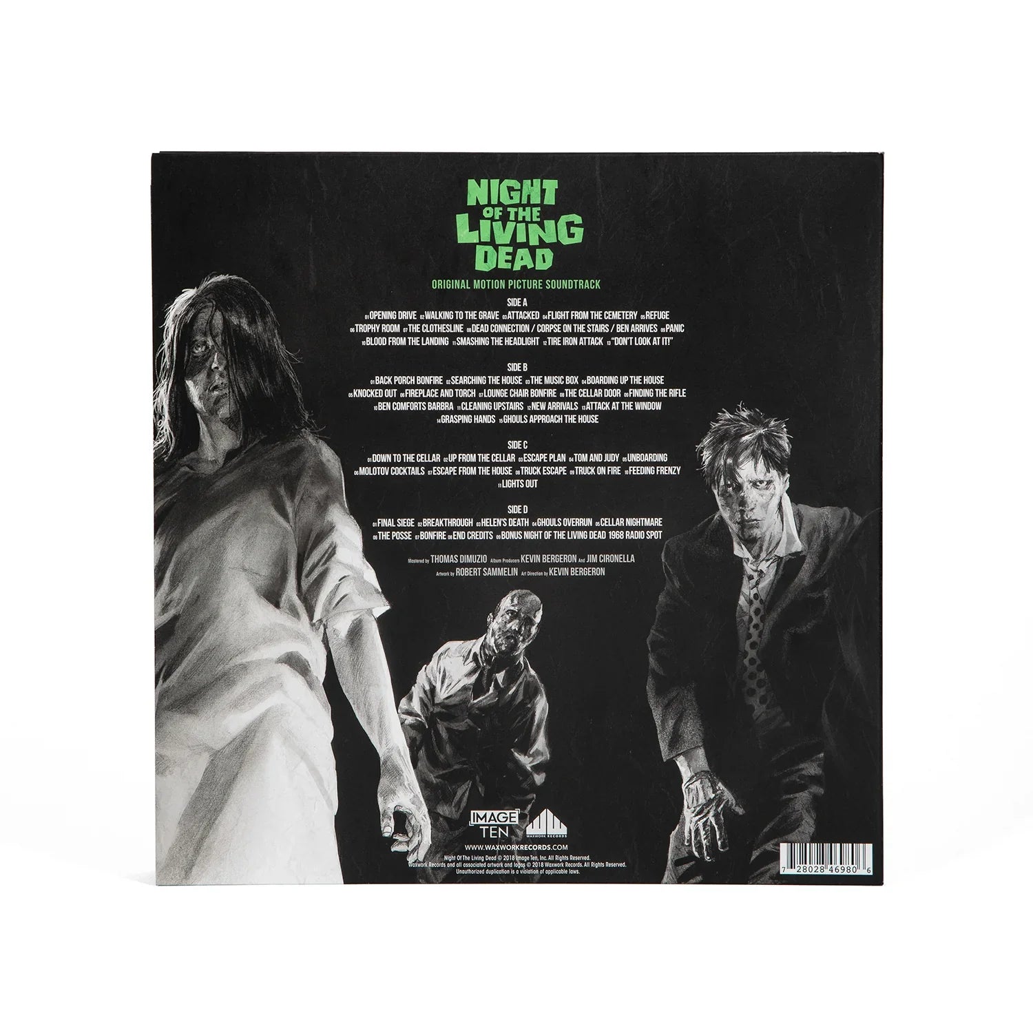 NIGHT OF THE LIVING DEAD SOUNDTRACK 2LP (50th Anniversary Edition, Ghoul Green & Blue Vinyl)