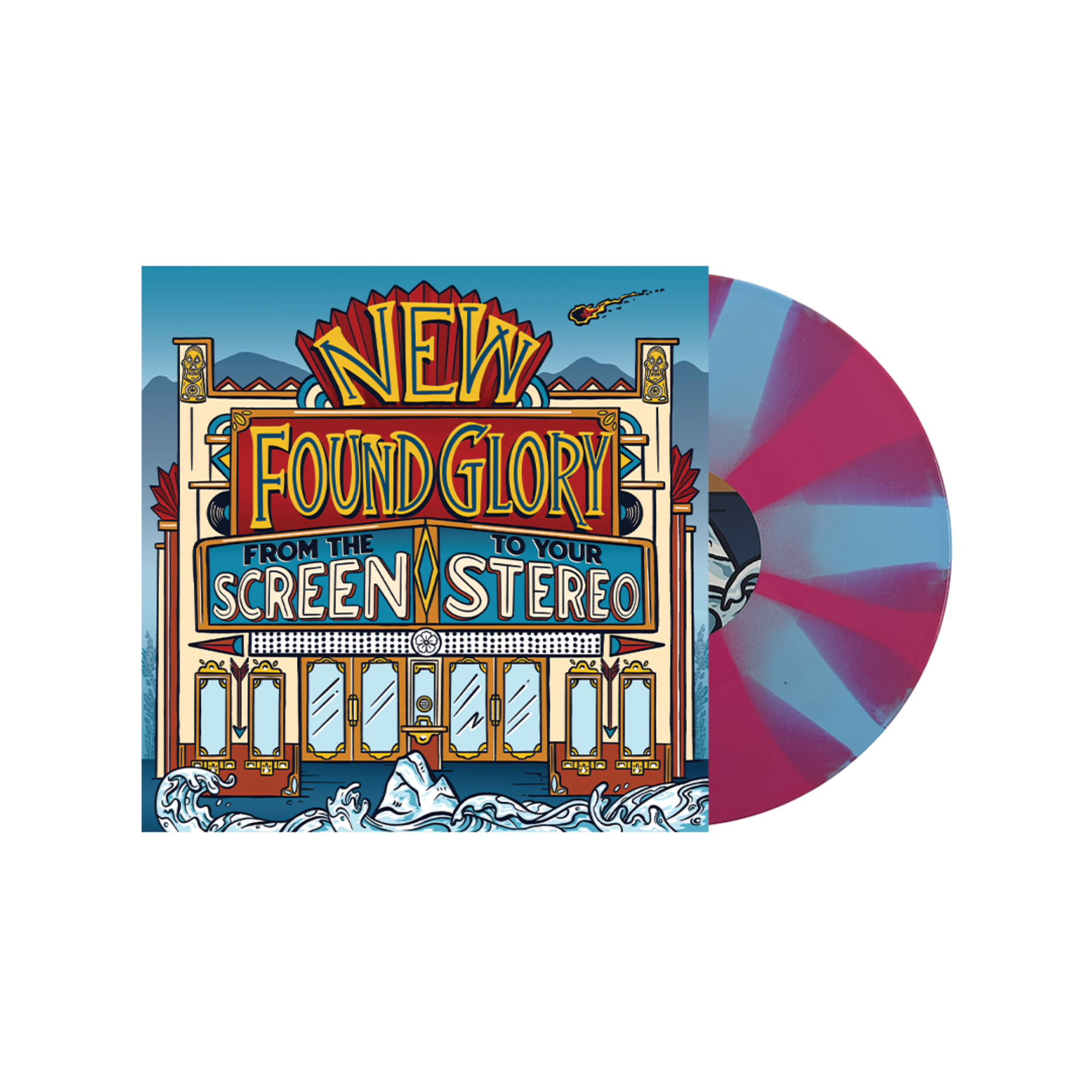 NEW FOUND GLORY 'FROM THE SCREEN TO YOUR STEREO' EP ("Cotton Candy" Blue & Pink Pinwheel)