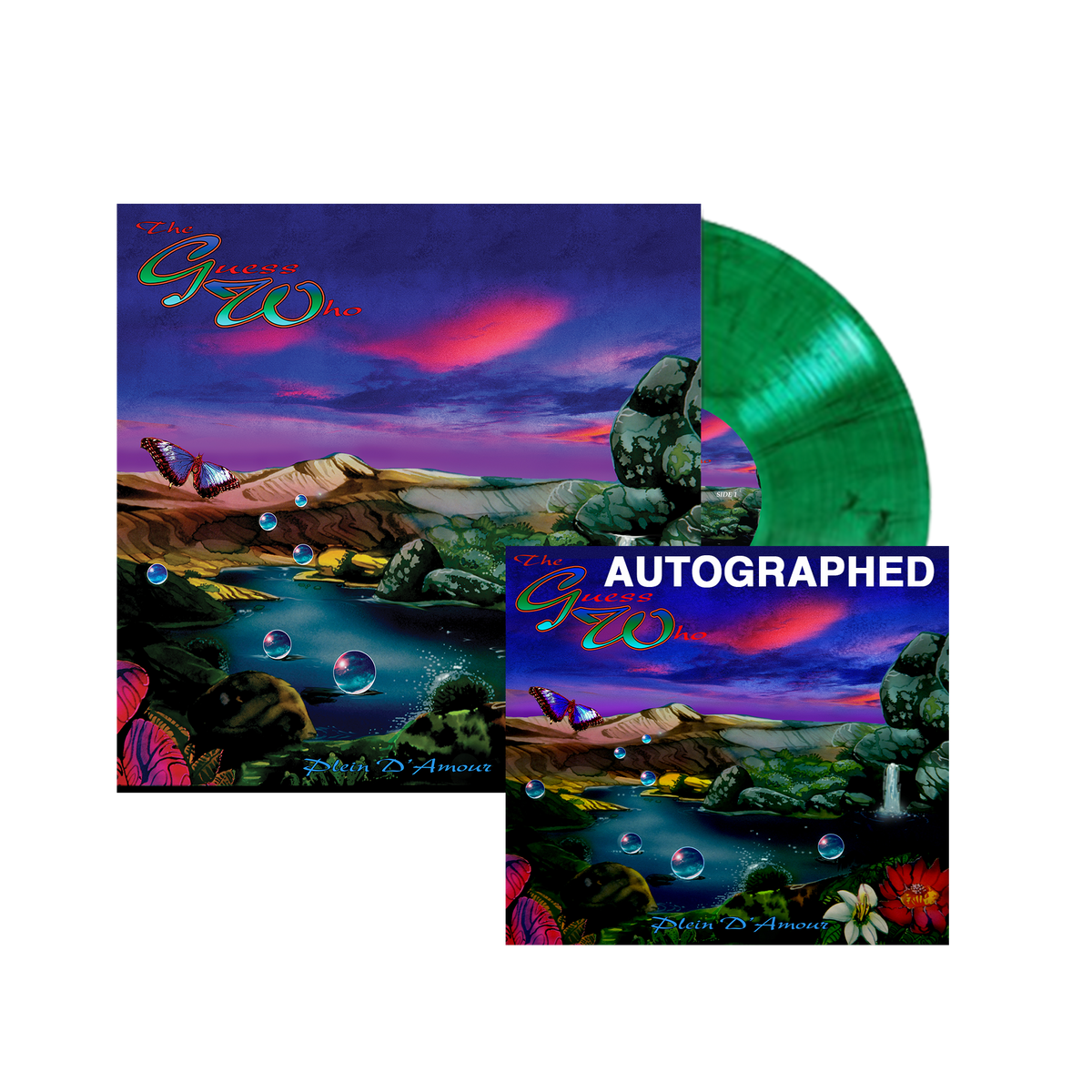 THE GUESS WHO 'PLEIN D'AMOUR' 2LP + AUTOGRAPHED PRINT (Limited Edition – Only 300 Made, Green Vinyl)