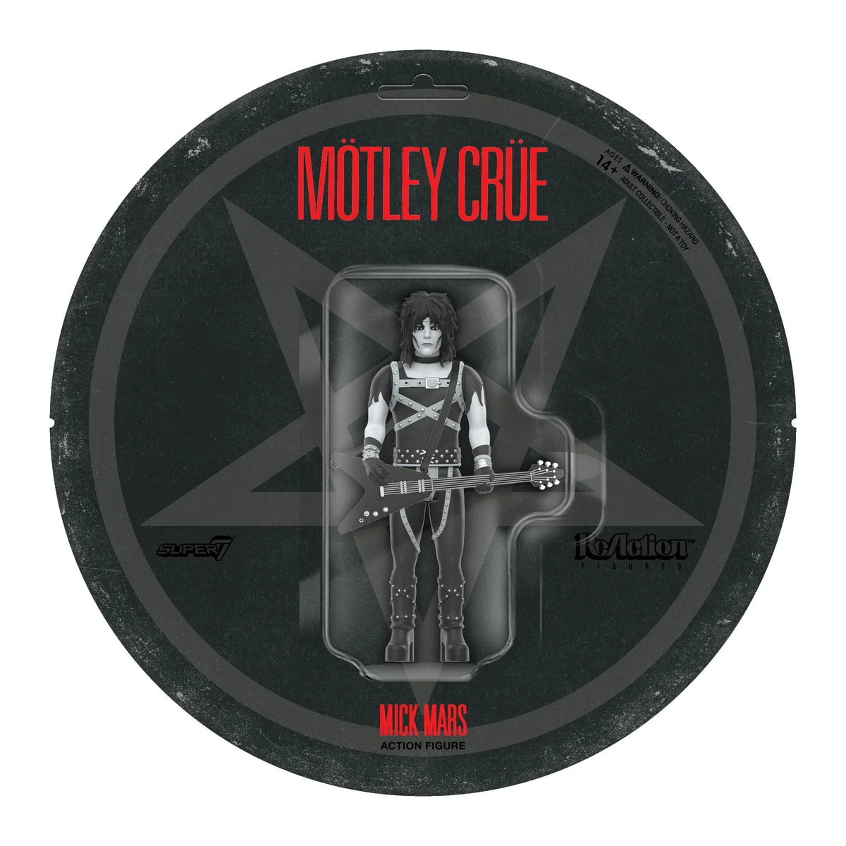MOTLEY CRUE MICK MARS (SHOUT AT THE DEVIL - BLACK & WHITE) REACTION FIGURE WAVE 02