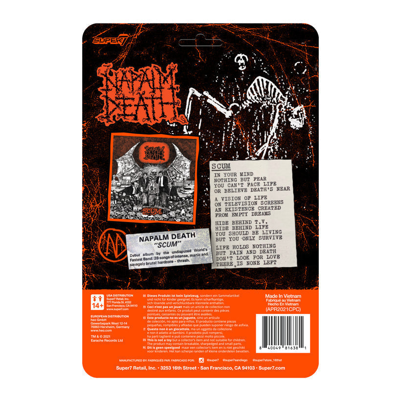 NAPALM DEATH SCUM REACTION FIGURE (ORANGE)