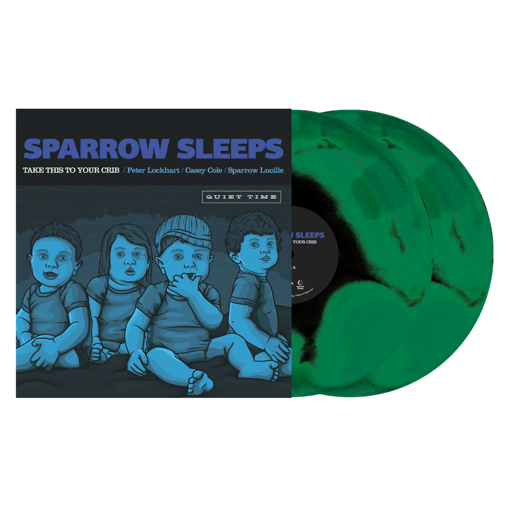 FALL OUT BOY/SPARROW SLEEPS 'TAKE THIS TO YOUR CRIB' 2LP (SPRING GREEN / EMERALD / BLACK A SIDE-B SIDE VINYL)