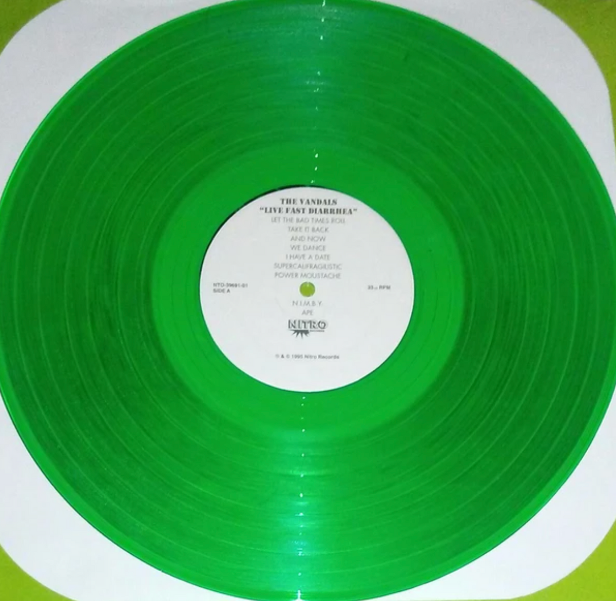 THE VANDALS 'LIVE FAST DIARRHEA' LP (Green Vinyl)