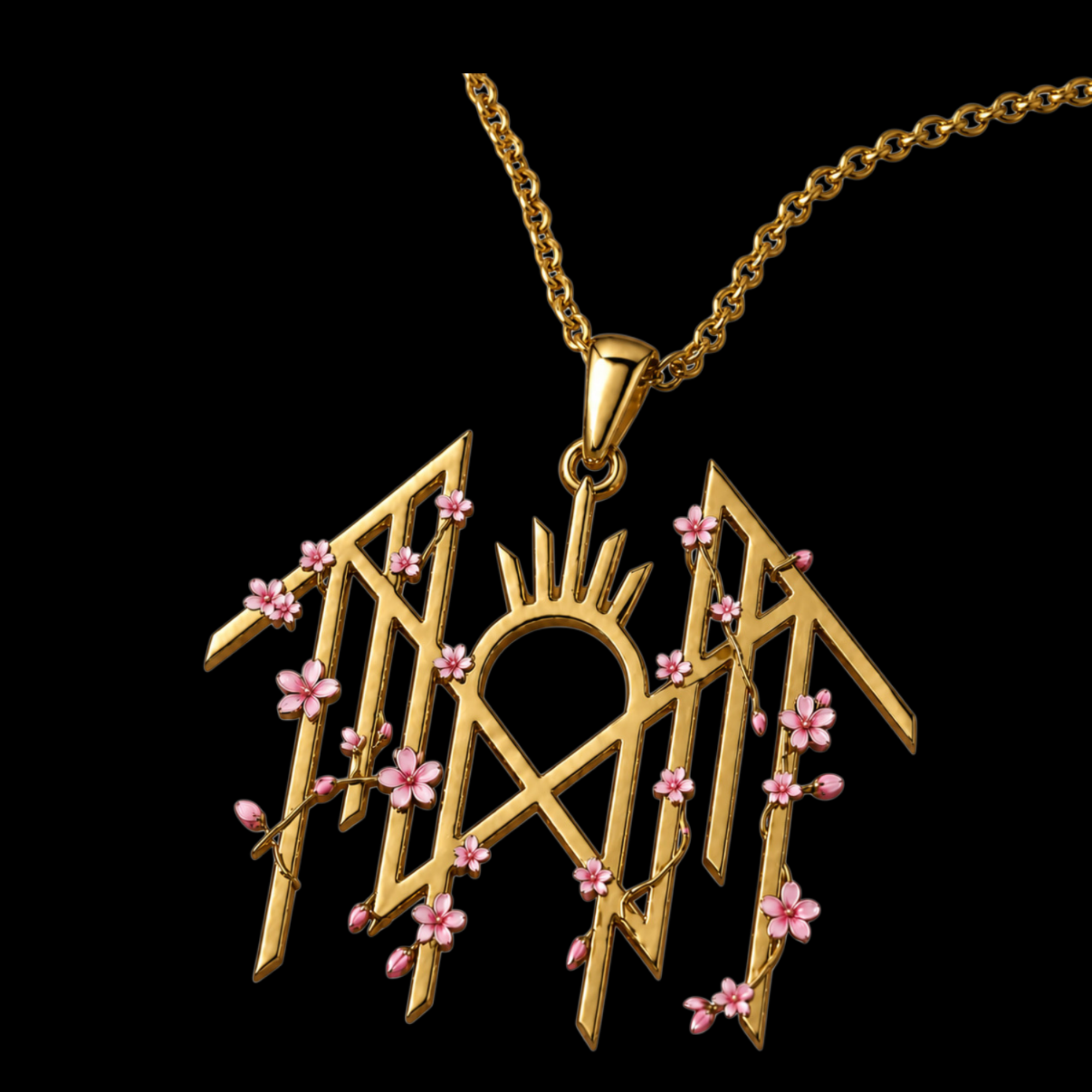 SLEEP TOKEN LOGO w/CHERRY BLOSSOMS NECKLACE (Exclusive and Limited)