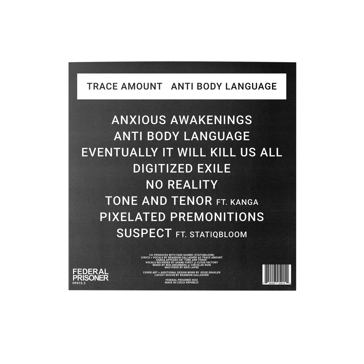 TRACE AMOUNT 'ANTI BODY LANGUAGE' CD